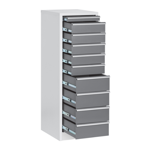 Enlarged stationary drawer units